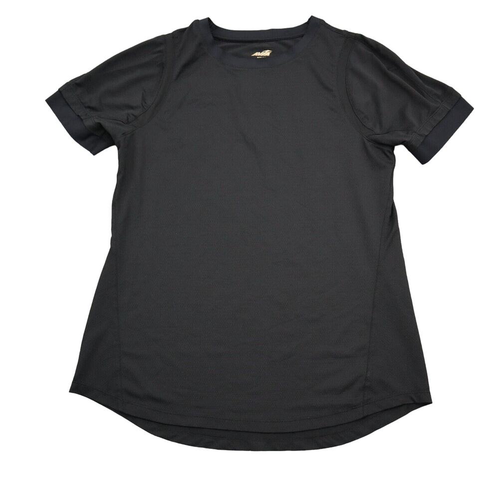 Avia Shirt Womens S Black Plain Short Sleeve Round Neck Pullover Casual Tee